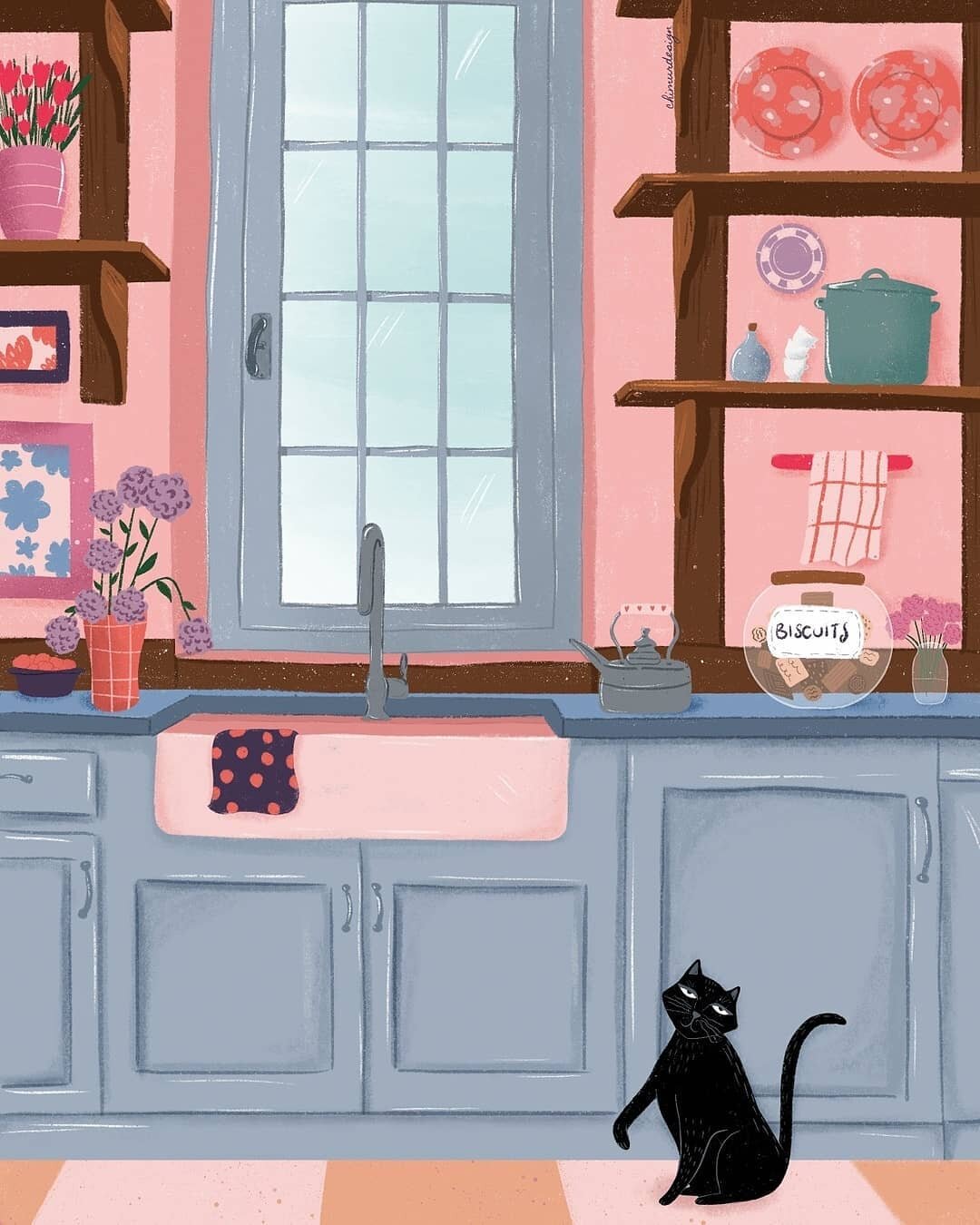 One of the rooms in the house that I love the most is the kitchen! So many things are always happening here, and it creates a magical atmosphere that I try to tell through my illustrations!
What is your favorite room in the house? 😍