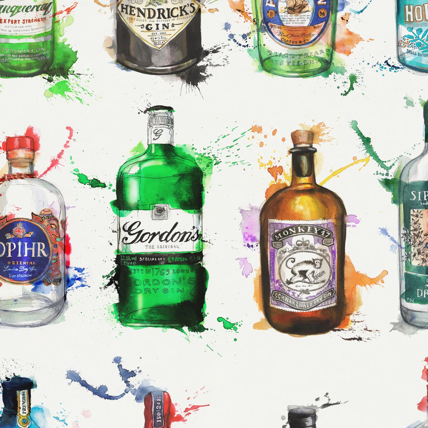 dry gin cocktail poster