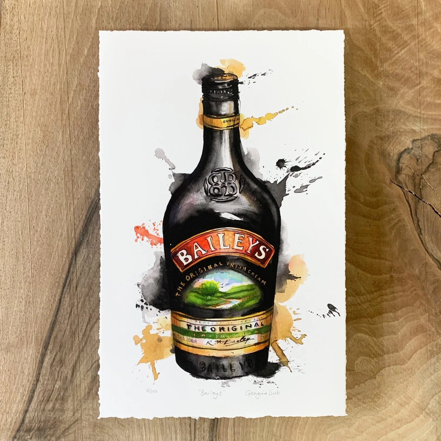 baileys irish cream bottle art print