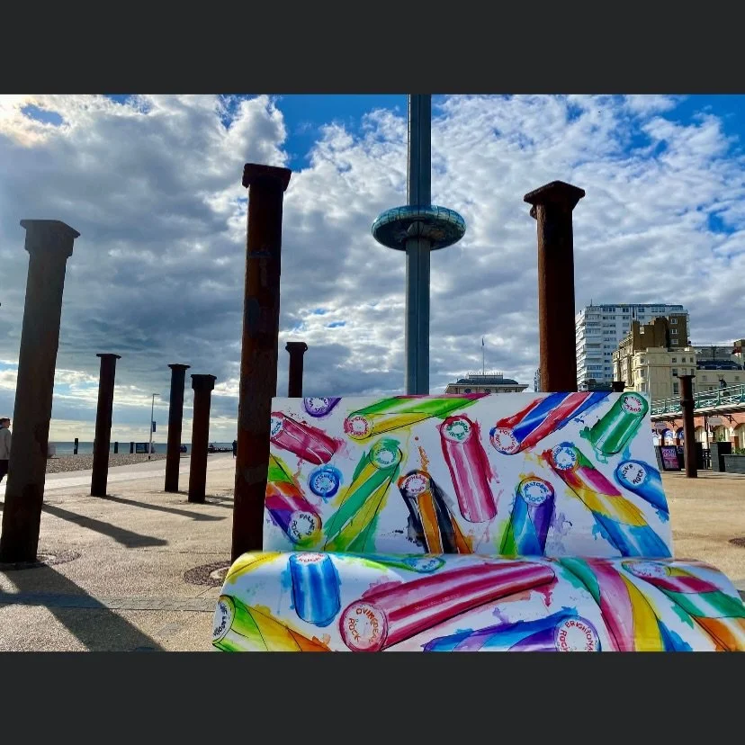 I can&rsquo;t wait to visit my painted Book Bench as part of The Story Trail fundraising for @amazesussex and sponsored by @blackrock_restaurants ✨ at the Golden Spiral! 

#brightonrock #thestorytrail #amazesussex #goldenspiralbrighton #artbrighton