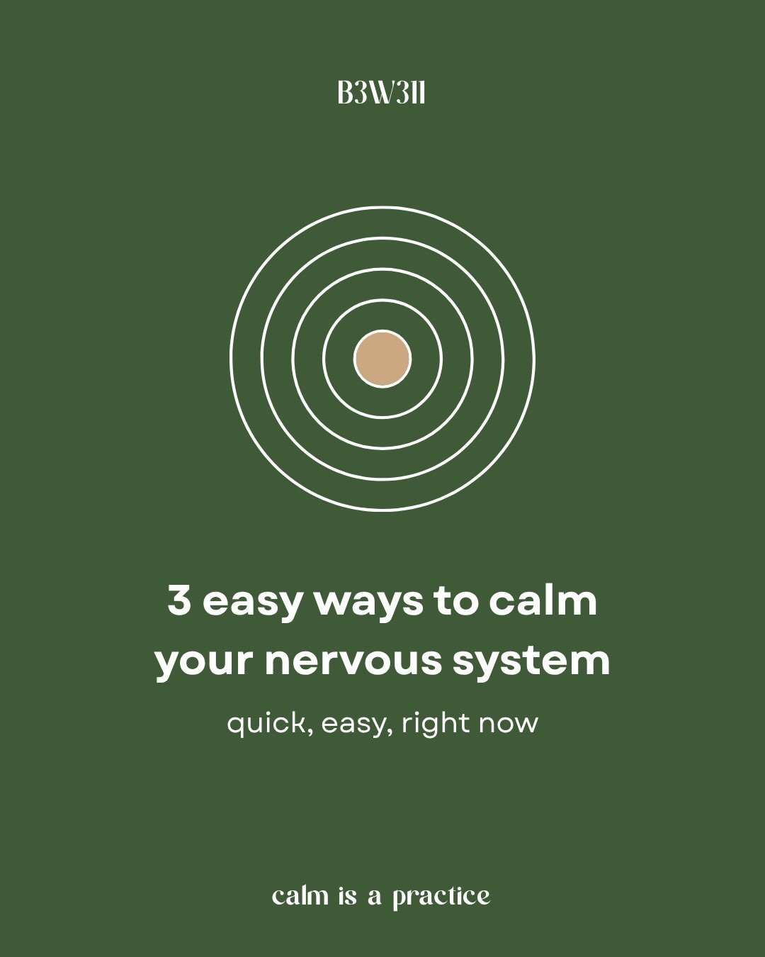 Your nervous system doesn&rsquo;t need an hour. It needs a minute. 

3 easy resets, swipe through 👉🏽

Calm is a practice.