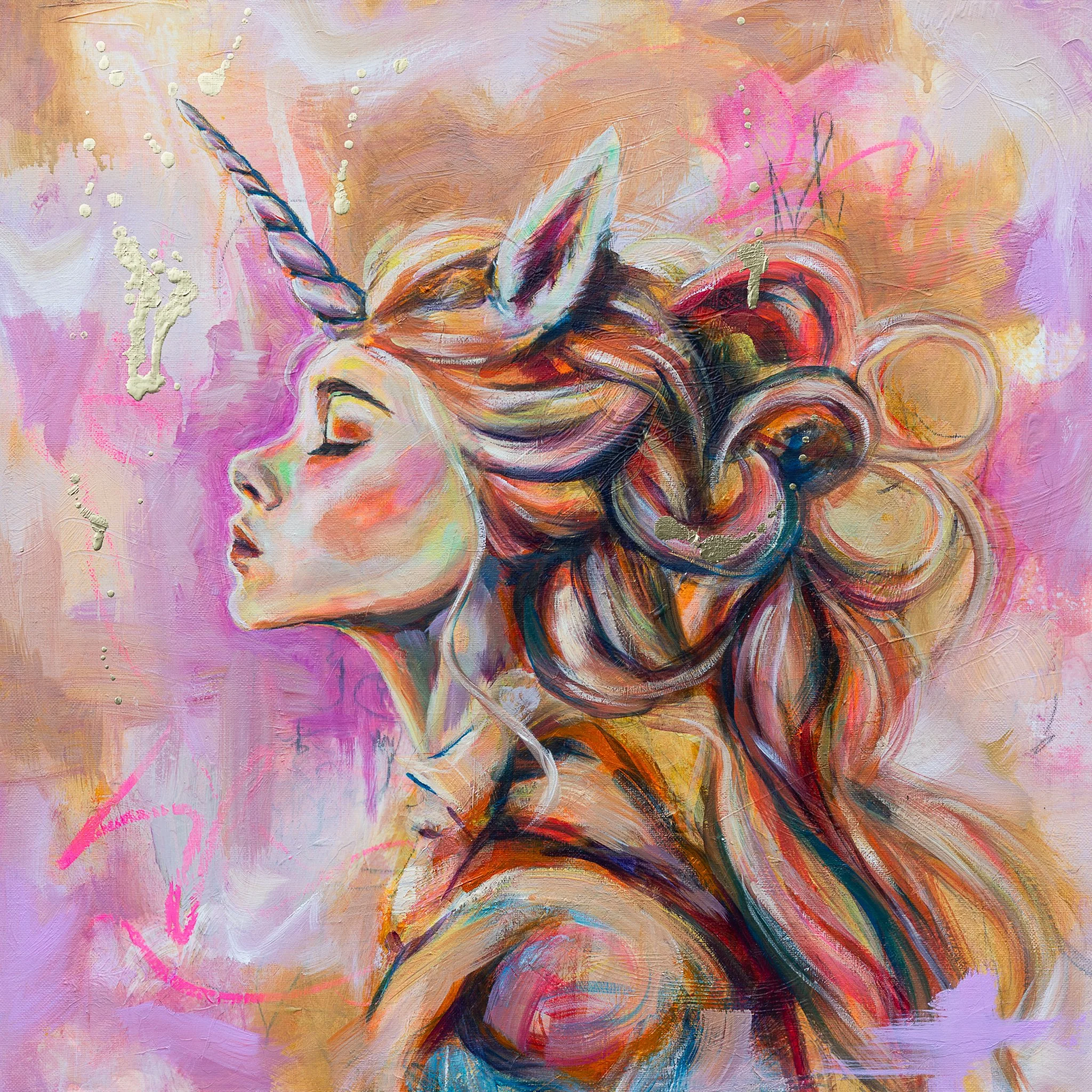 portrait of a unicorn girl