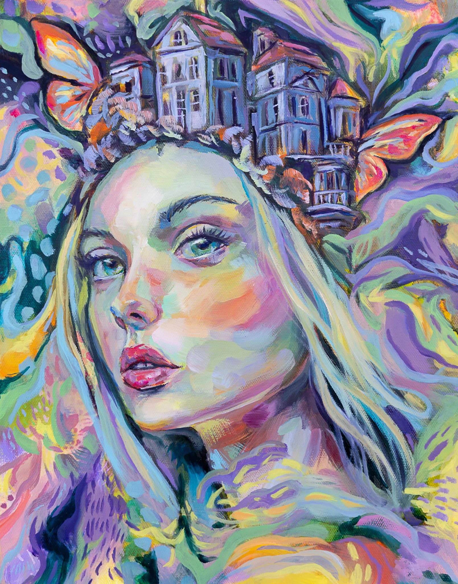 abstract female portrait painting