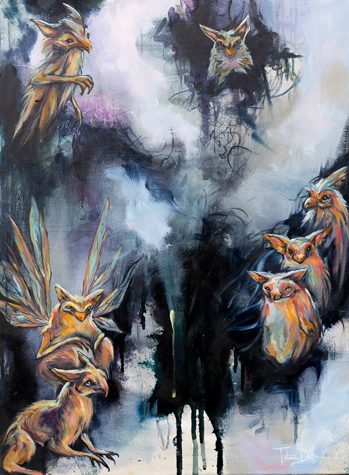 creatures on a abstract background