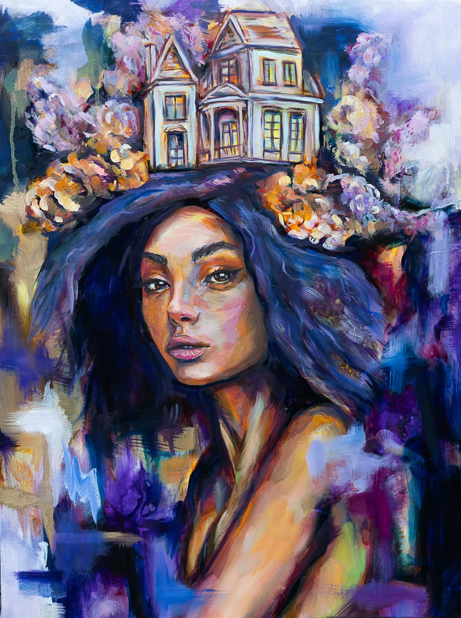 abstract female portrait painting