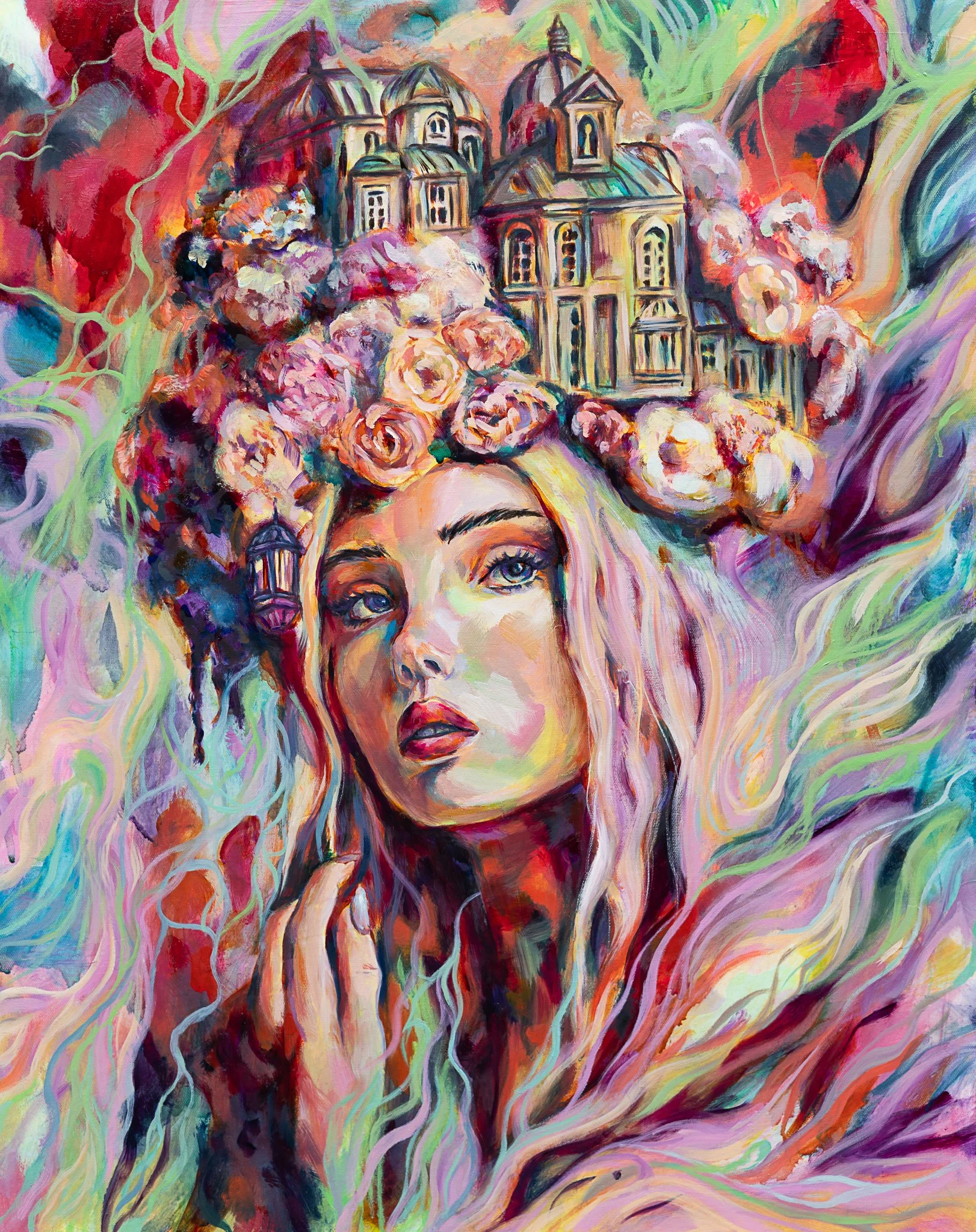 abstract female portrait painting
