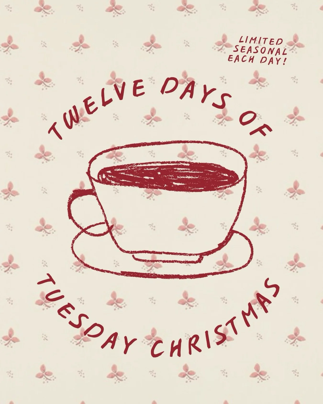 tomorrow tomorrow! get ready for a fun new tuesday tradition. tuesdays twelve days of christmas is here. a *limited batch* of a new seasonal syrup each day leading up to christmas eve. think little debbie christmas tree cake + raspberry thumbprint + 