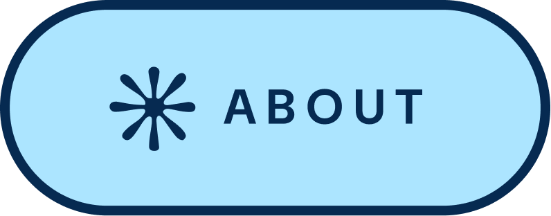 icon shaped like pill with text "about" light blue with dark blue border