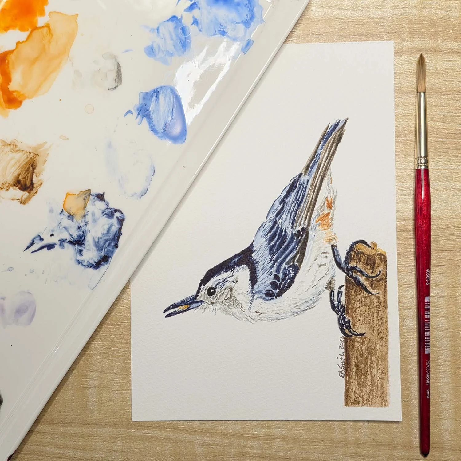 Watercolor-Whitebreasted-Nuthatch-Palette-Brush-MamaDuck-Art-Beth-Smith.jpg