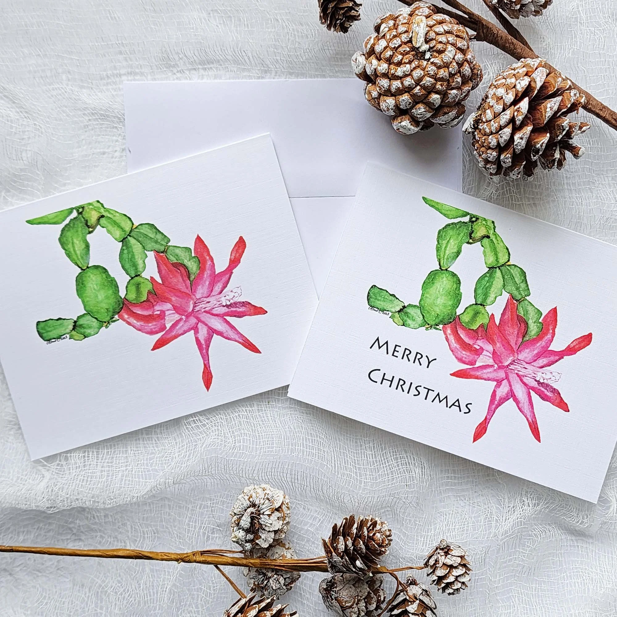 Watercolor-Greeting-Cards-Flatlay-Christmas-Cactus-Text-NoText-Pink-Flower-MamaDuck-Art-Beth-Smith.jpg