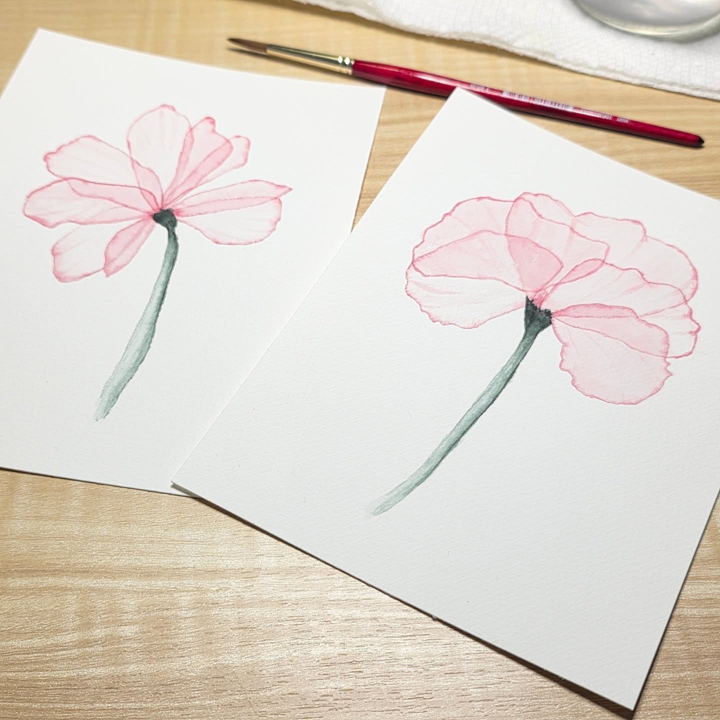 Join me next weekend for an in-person Watercolor Workshop as we paint two beautiful 5x7 transparent flower paintings. I'll create the sketches &amp; provide all the supplies. There will be 2 session options: Fri 2/20 @ 6:45-9 OR Sat 2/21 10-12:15 (sa