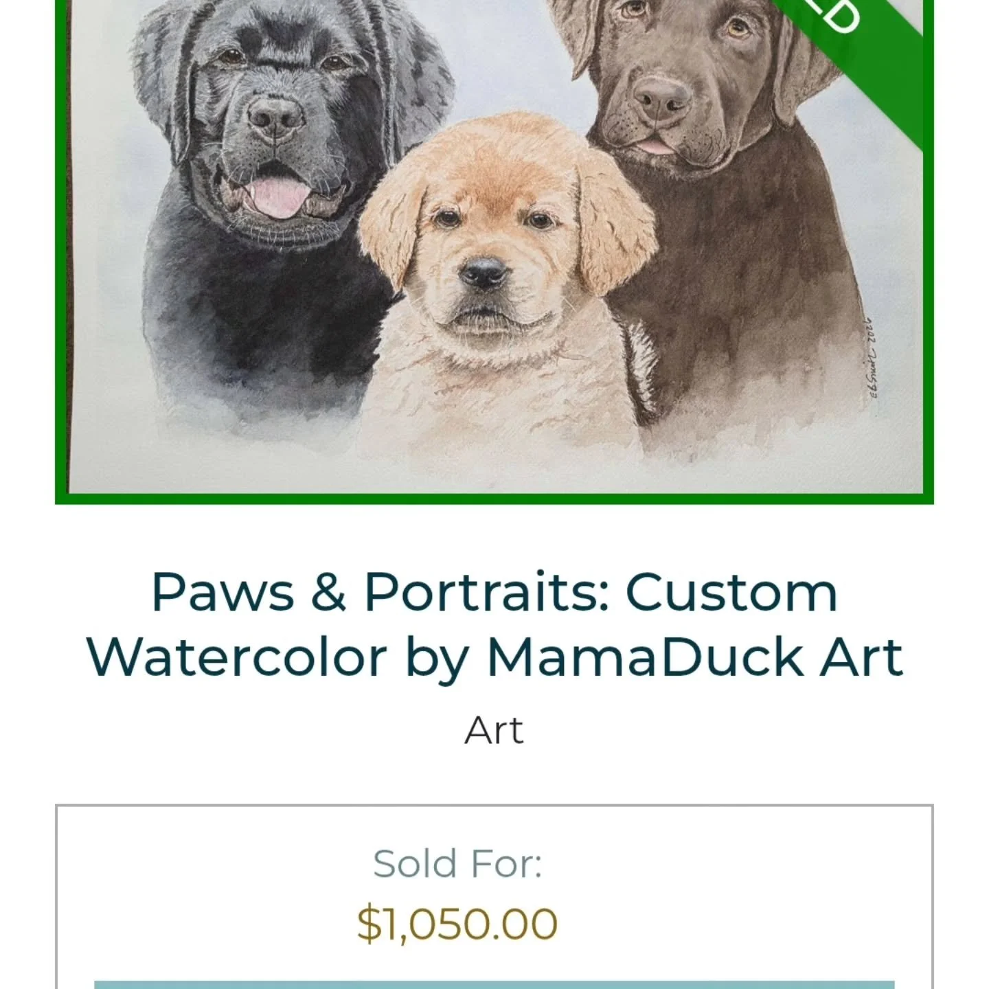 I'm absolutely thrilled but still a bit in shock!! Last night was the Project 2 Heal Pints 4 Pups event &amp; the conclusion of the online auction which included my donated original painting. And, friends, the painting sold for $1050.00!! Pinch me pl