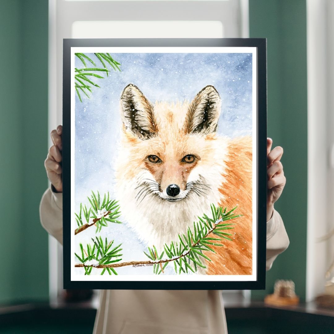It's blazing hot outside, so I thought sharing a snowy painting might cool things down a bit. This is the Red Fox painting from last year's holiday collection. Can you feel the cold with that snow falling? Take a moment to feel the chill...

#winters