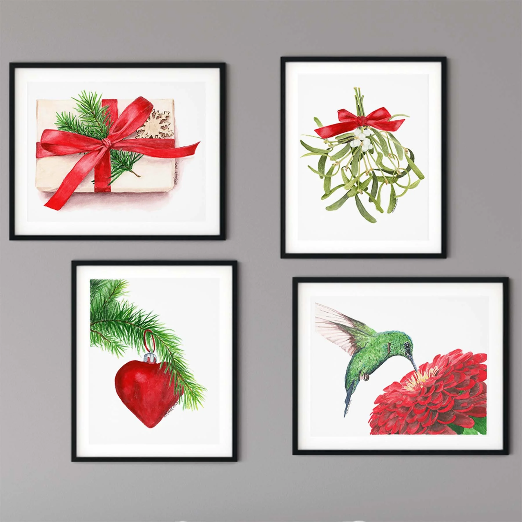 Introducing the MamaDuck Art 2026 Holiday Collection, "Red &amp; Green: A Complementary Holiday!!" Some of you asked me for paintings with more holiday looks and feels&hellip; and I hope I&rsquo;ve met that challenge!! These paintings are b