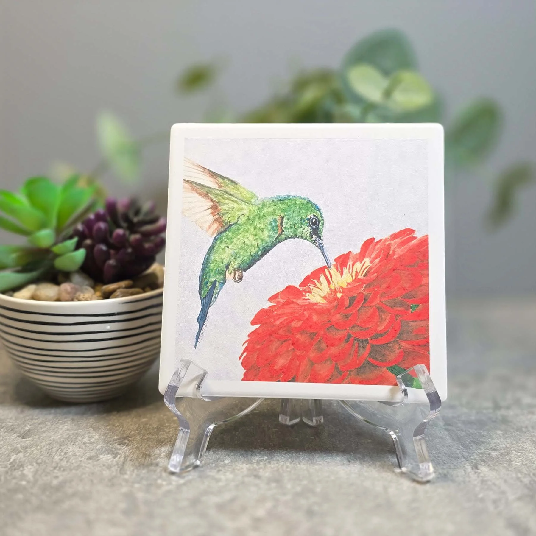 COMING SOON to the Holiday Shop in early November &ndash; a new coaster design!!
Imagine settling into your favorite chair with a warm cup of tea or your morning coffee and resting it on a coaster that brings a beautiful moment in nature right to you
