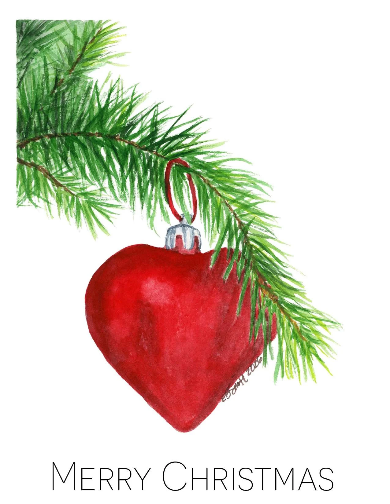 Watercolor-Heart-Ornament-Evergreen-Branch-Greeting-Card-Merry-Christmas-MamaDuck-Art-Beth-Smith.jpg