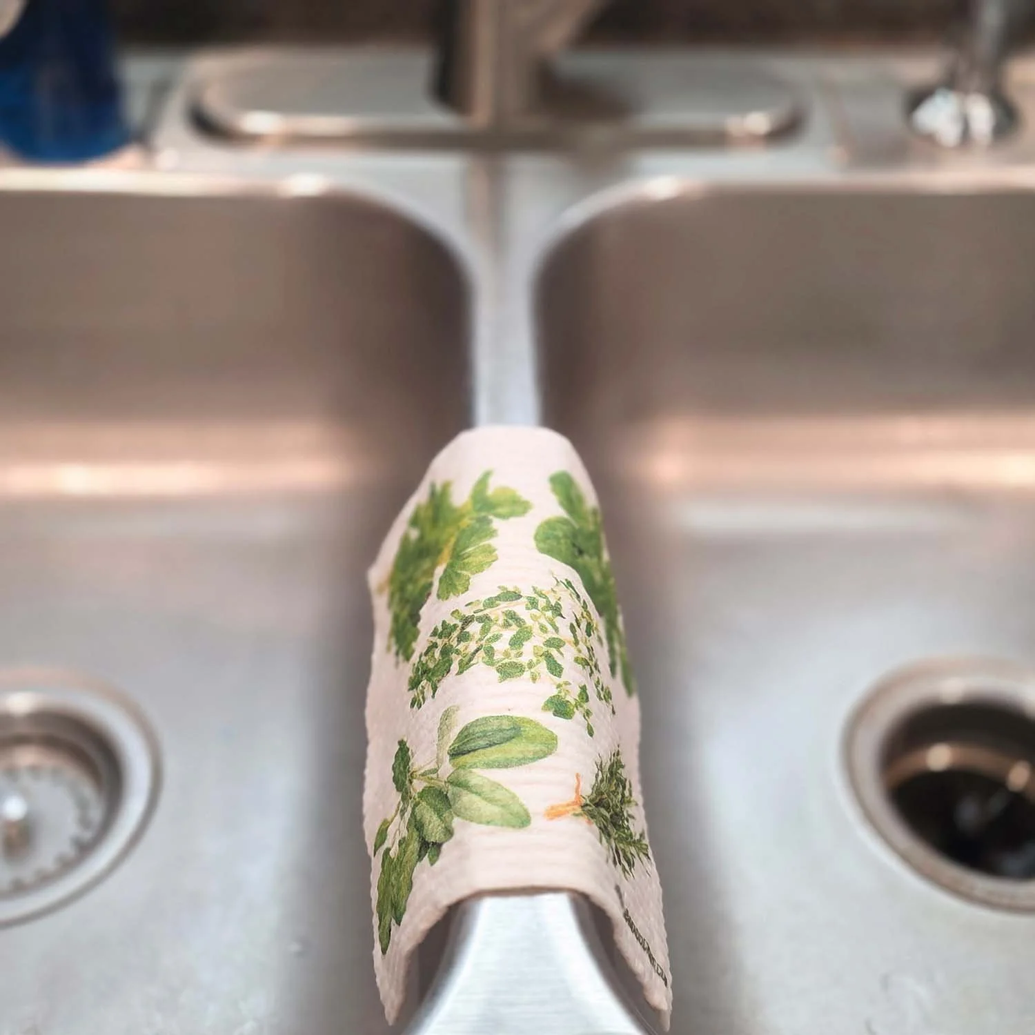 Watercolor-Herbs-Swedish-Dishcloth-Draped-on-Sink-MamaDuck-Art-Beth-Smith.jpg