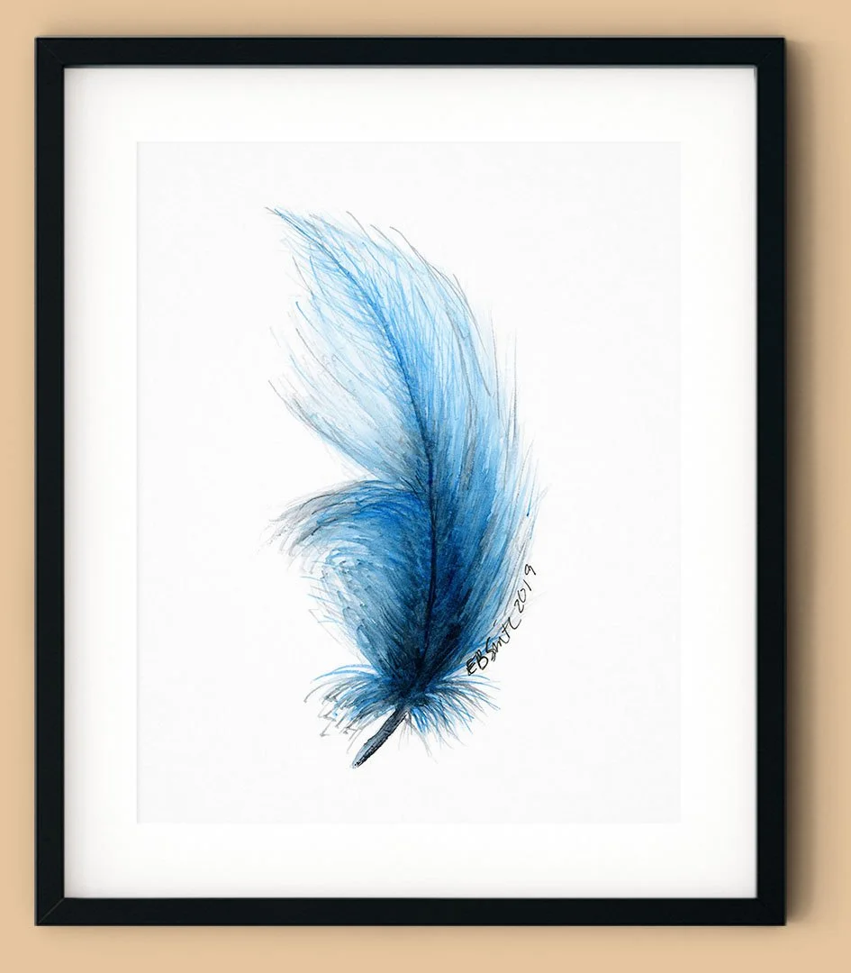 Watercolor-Feather-Upright-Blue-Black-Frame-MamaDuck-Art-Beth-Smith.jpg