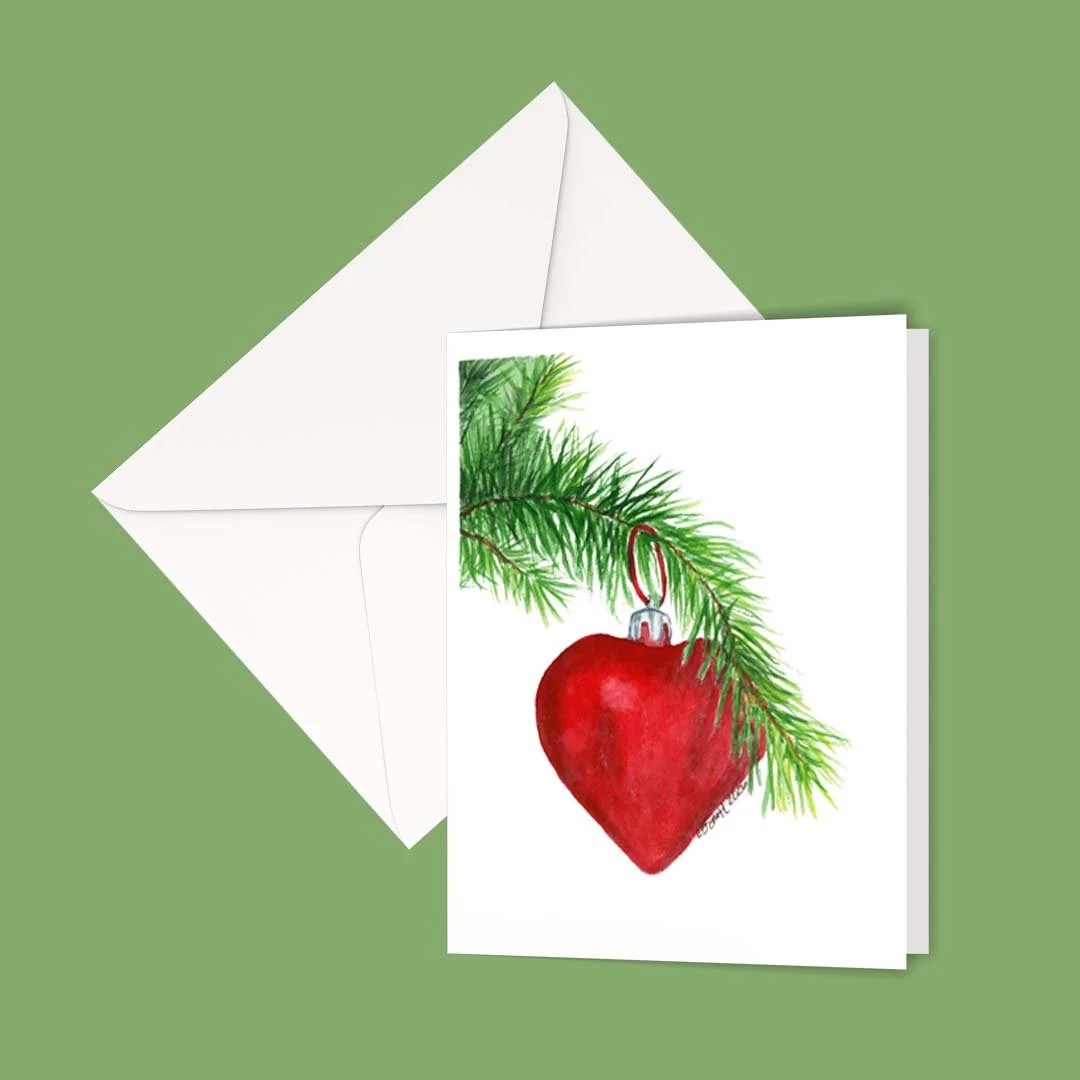 "Heartfelt Holiday" - a vertical greeting card