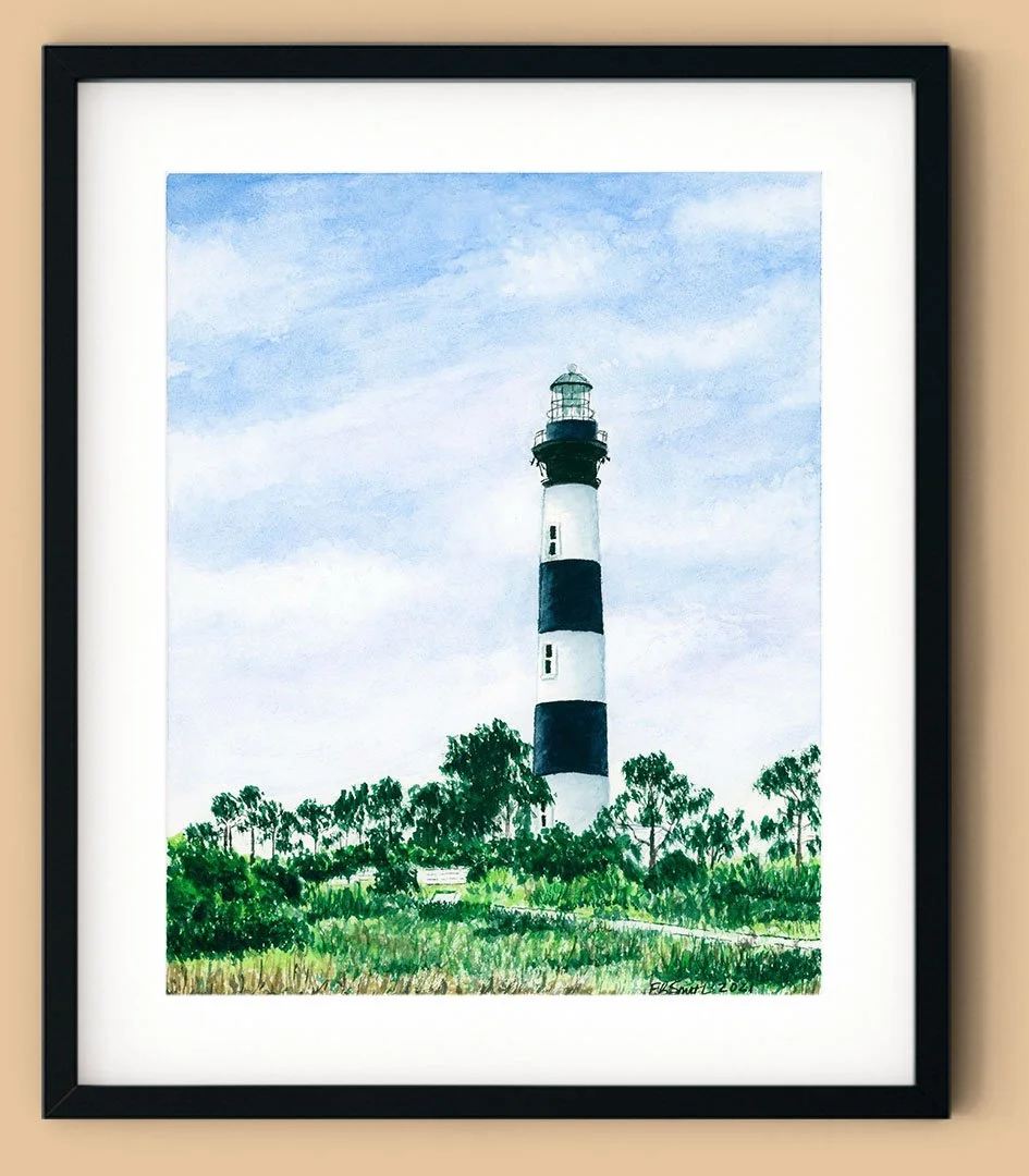 Bodie-Island-Lighthouse-Framed-MamaDuck-Art-Beth-Smith.jpg