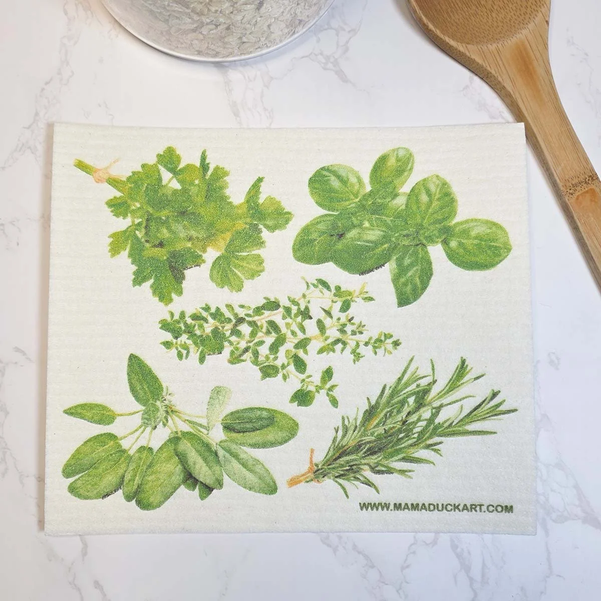 Watercolor-Herbs-Single-Swedish-Dishcloth-Counter-MamaDuck-Art-Beth-Smith.jpg