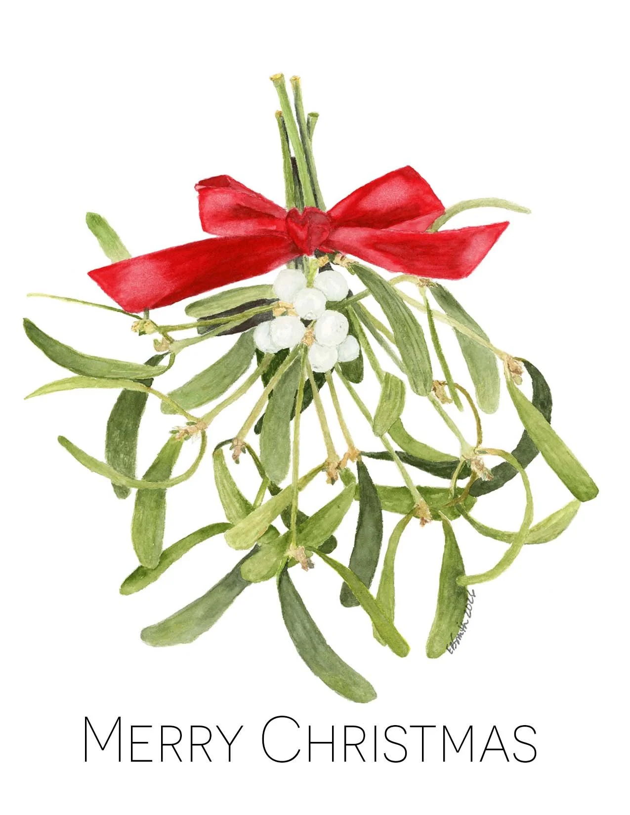 Watercolor-Mistletoe-Red-Bow-Greeting-Card-Merry-Christmas-MamaDuck-Art-Beth-Smith.jpg