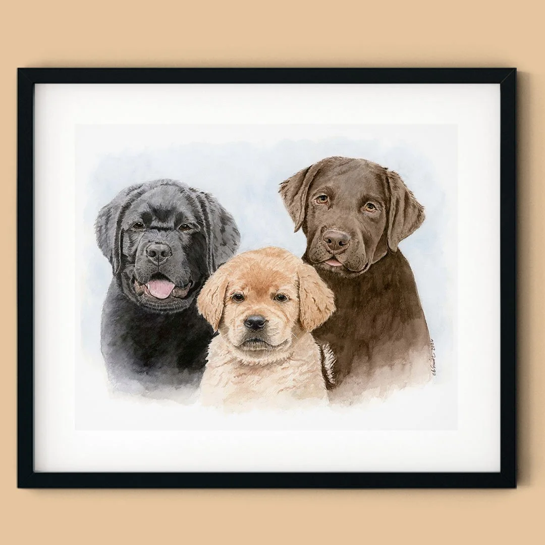 Labrador-Retriever-Puppies-Watercolor-Fine-Art-Print-Black-Frame-MamaDuck-Art-Beth-Smith.jpg