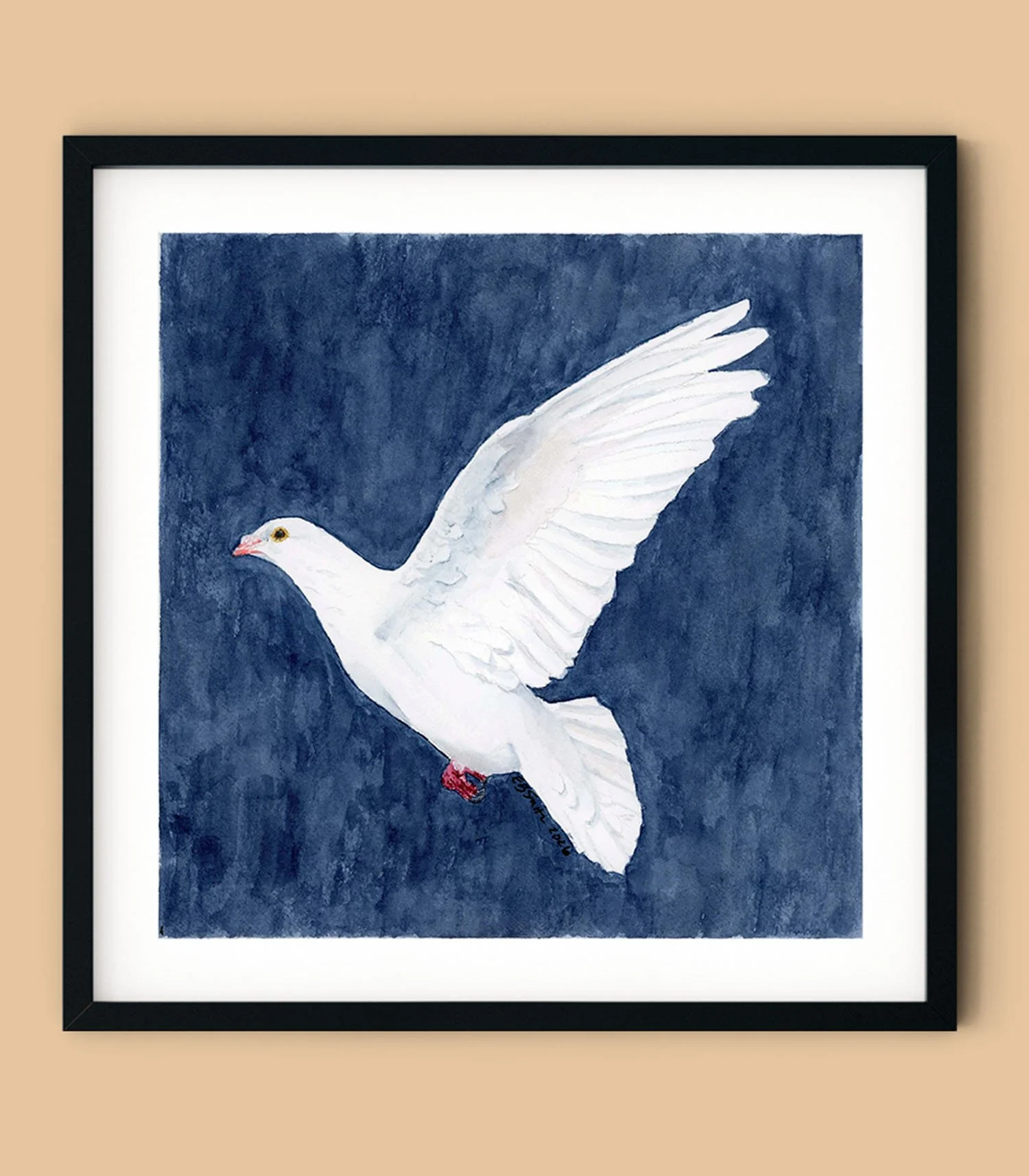 "Peace Dove" - a square watercolor print