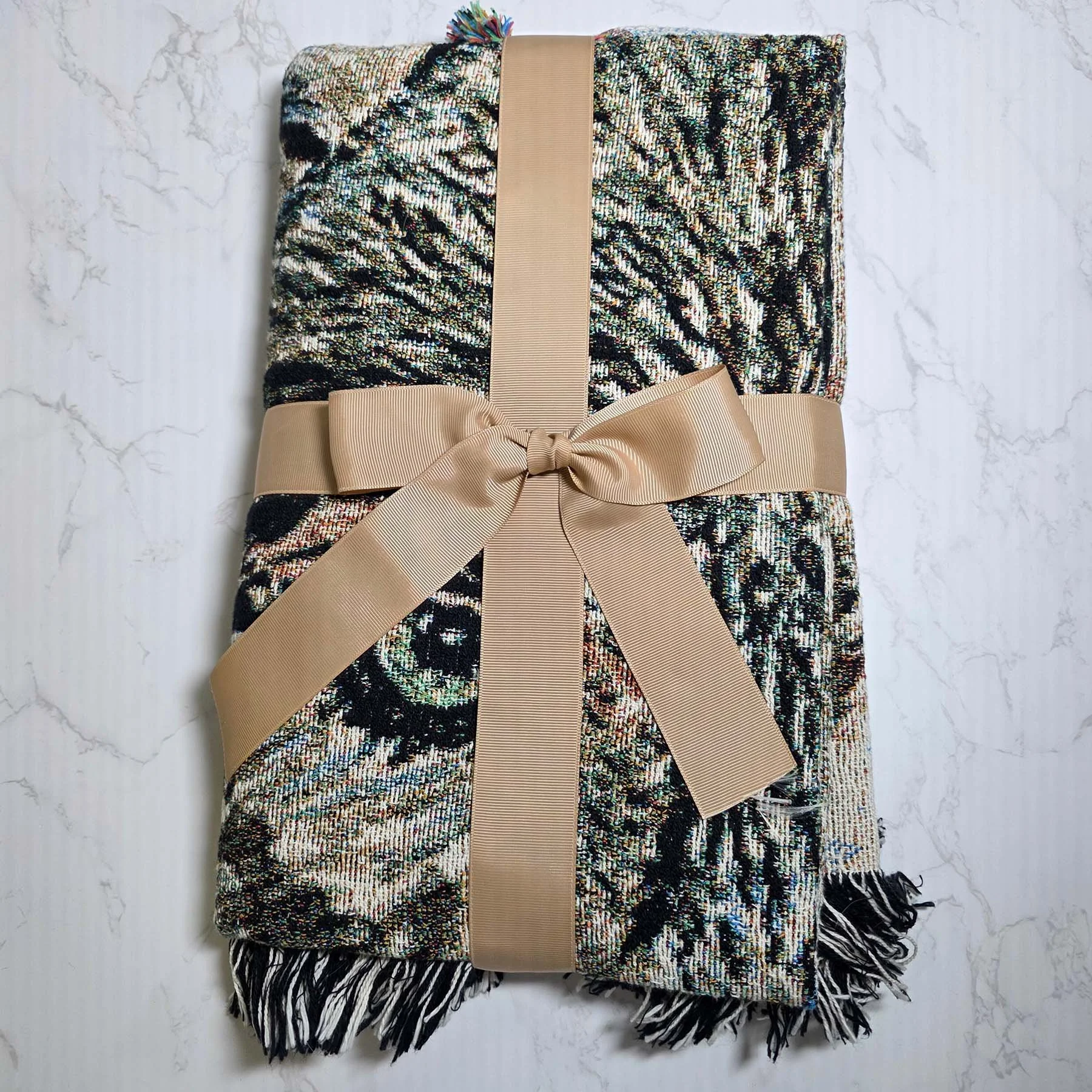 Watercolor-Wolf-Woven-Blanket-Folded-Packaged-Ribbon-Bow-MamaDuck-Art-Beth-Smith.jpg