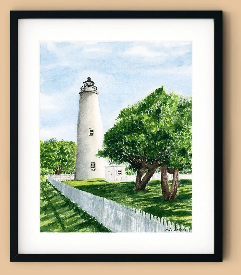 Ocracoke-Lighthouse-Framed-MamaDuck-Art-Beth-Smith.jpg