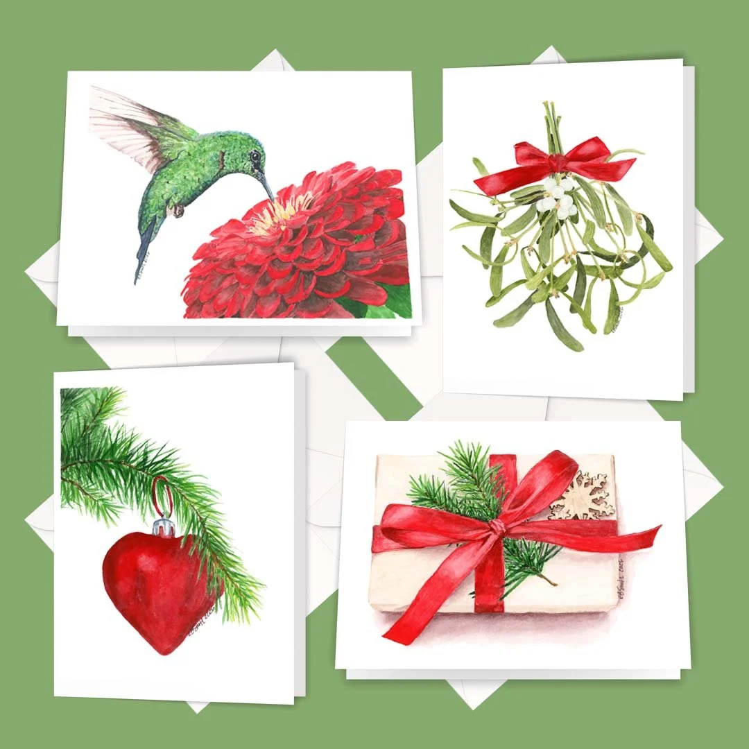 Watercolor-Holiday-Greeting-Cards-Hummingbird-Mistletoe-Ornament-Gift-MamaDuck-Art-Beth-Smith.jpg