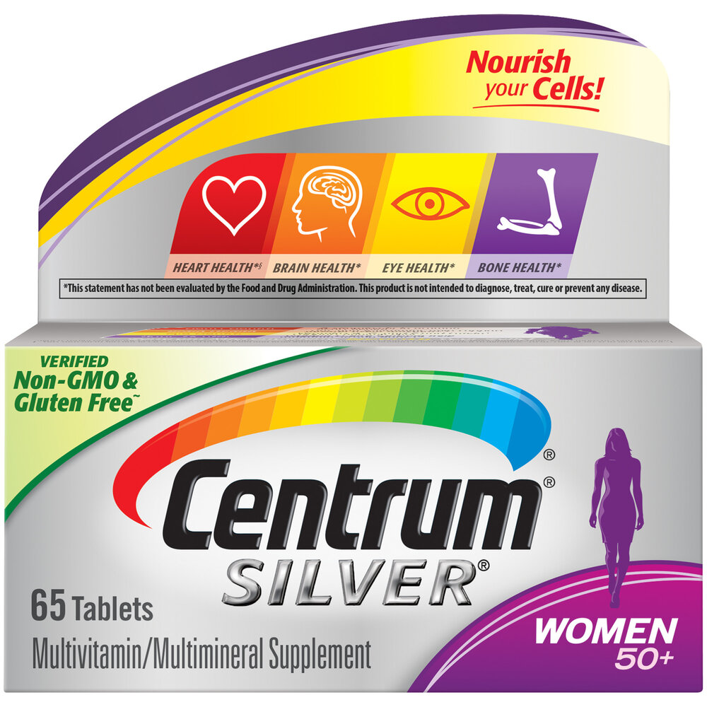 Centrum Silver Multivitamínico para mujeres mayores de 50 tabletas de  suplemento, 65 unidades - Medicinas naturales y más