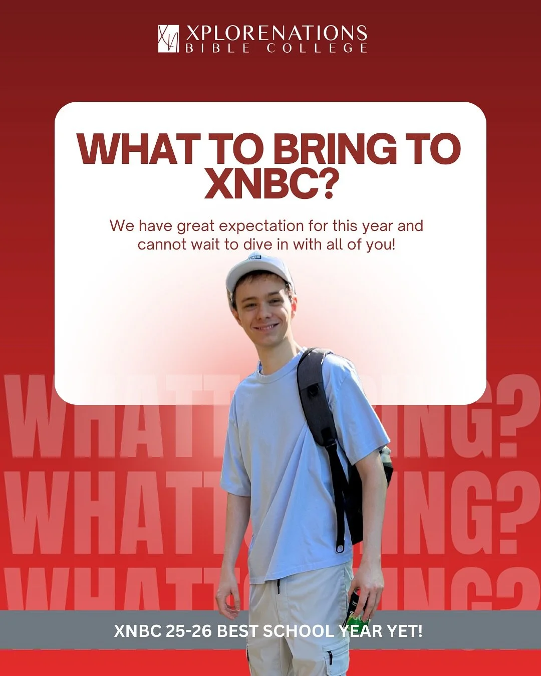 What do you bring to XNBC?
Here are some ideas! We can&rsquo;t wait to see you. If you are still deciding if you are going or not, come to an open house!