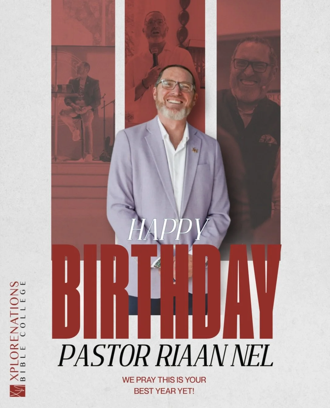 The Man, The Myth, The Legend!  Pastor Riaan, we celebrate you today and thank God for your leadership at XNBC! We pray this year is set a part like none other. Help us celebrate the one and only Riaan Nel!