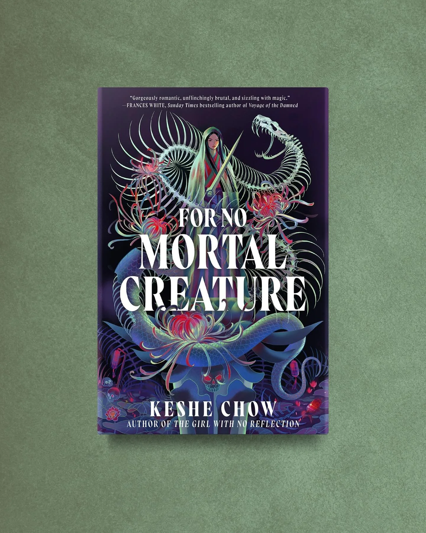 Cover design for For No Mortal Creature by @keshewrites 💜 i&rsquo;m obsessed with this art by @momoirislei she did such a beautiful job bringing this one to life 📚🗡️ and of course books edited by @_lydiagregovic_ are always some of my favs to work