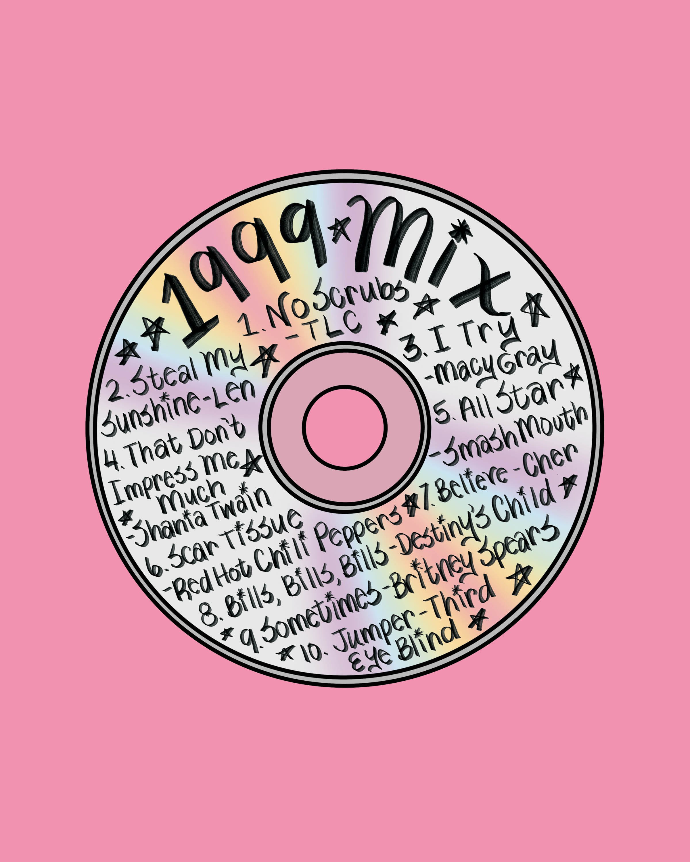 1999-mix cd-hand lettering-pink-rainbow-8x10-art-print.jpg