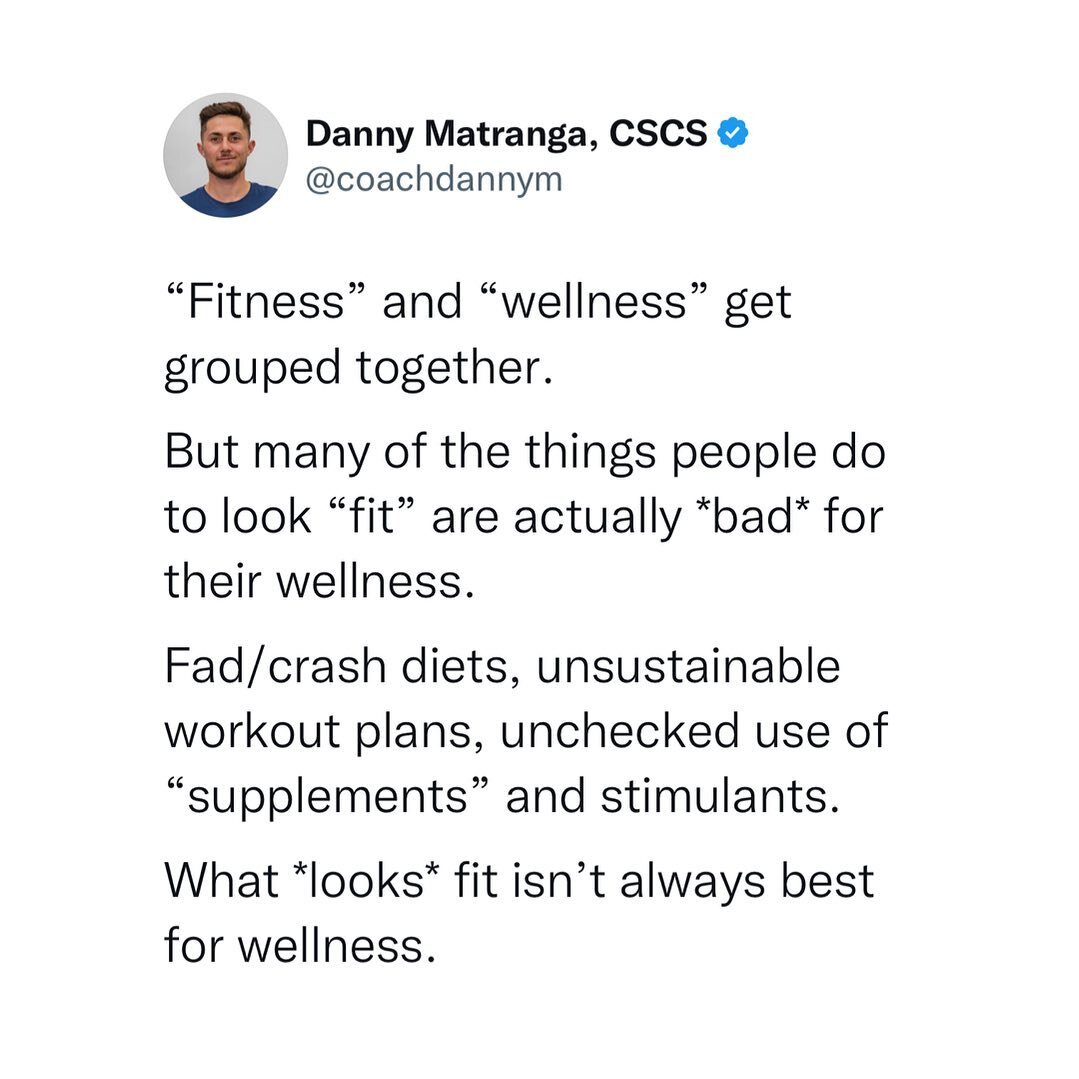 If you chase health, you&rsquo;ll look good. But if you only chase aesthetics, you might not end up healthy. Remember that fitness and aesthetics are not the same as health and wellness. There&rsquo;s lots of crossover, but also lots of trade offs.
