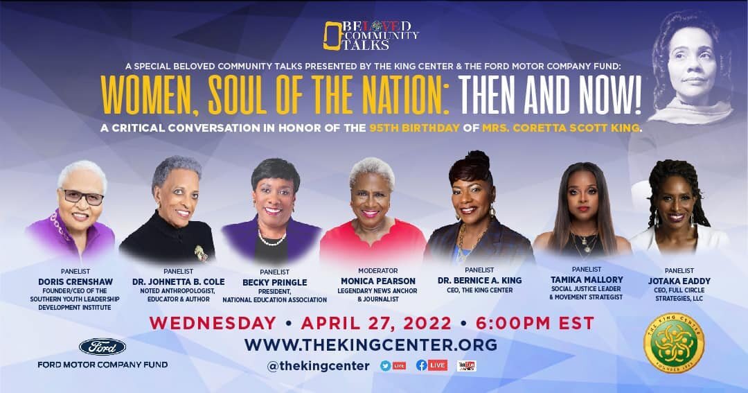 WATCH NOW: Civil Rights Activist Doris Crenshaw and Beloved Community Talks | Women, Soul of the Nation: Then and Now!