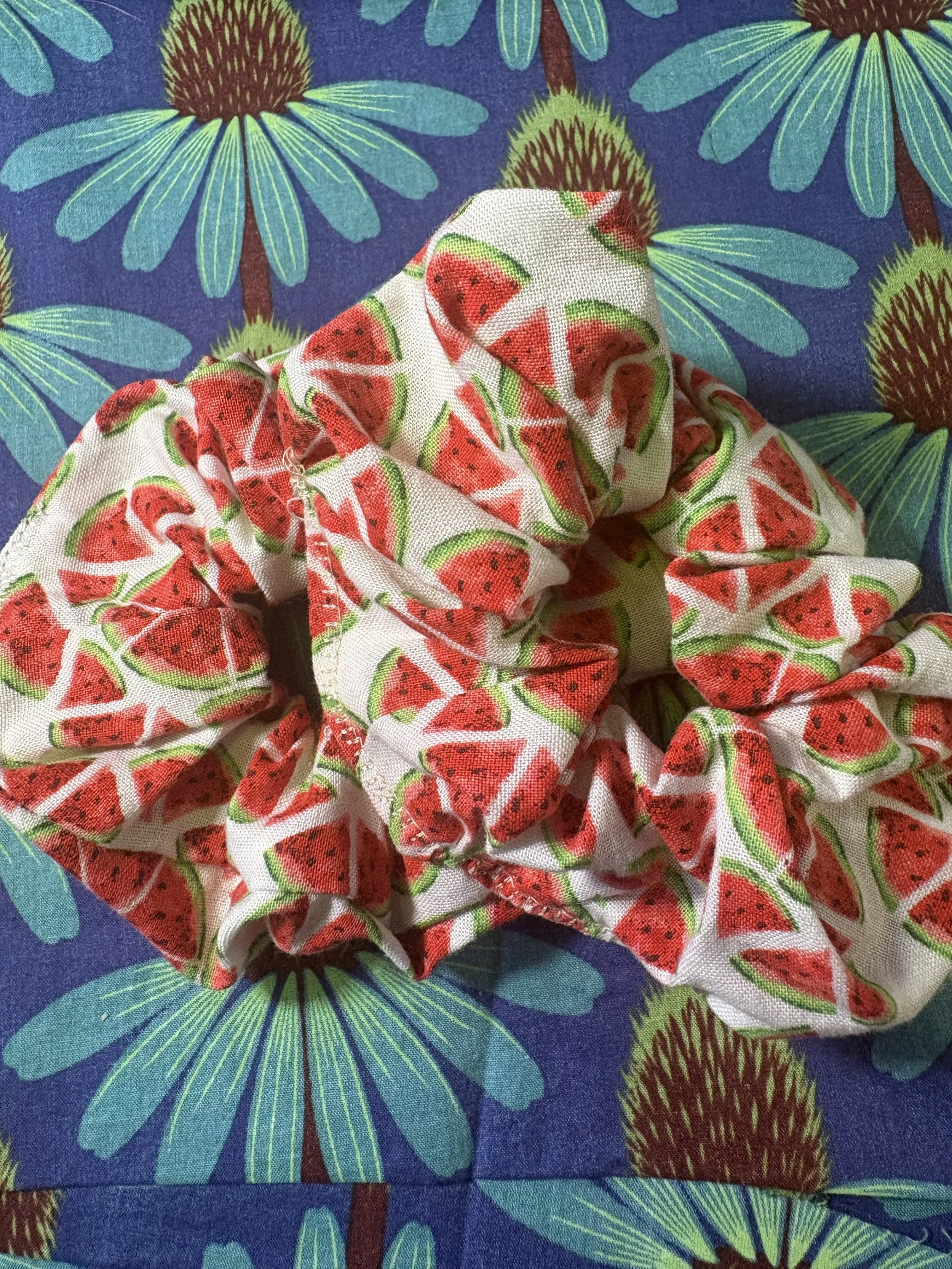 Watermelon Cotton Scrunchie
