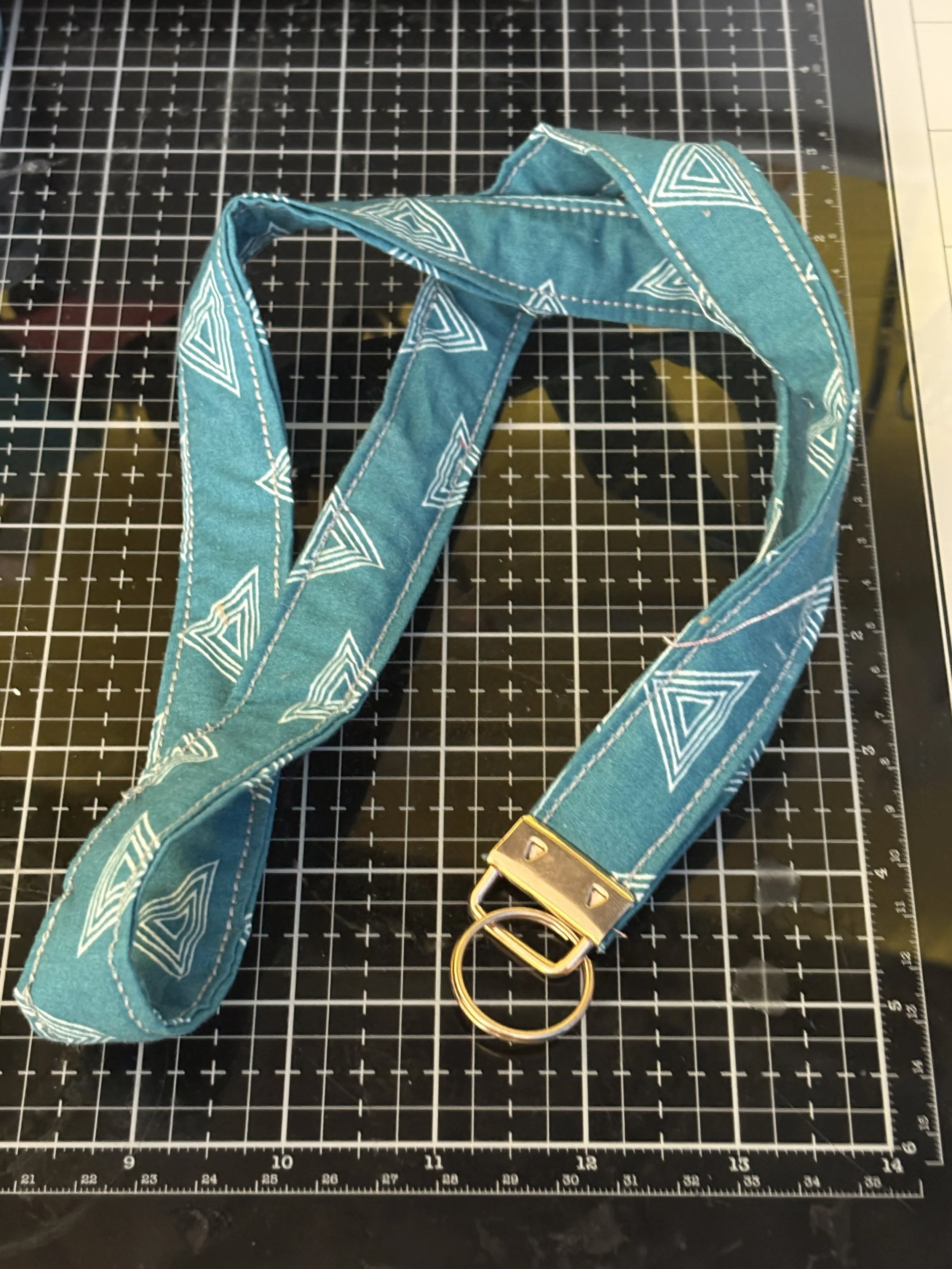 Blue Triangles Neck Lanyard