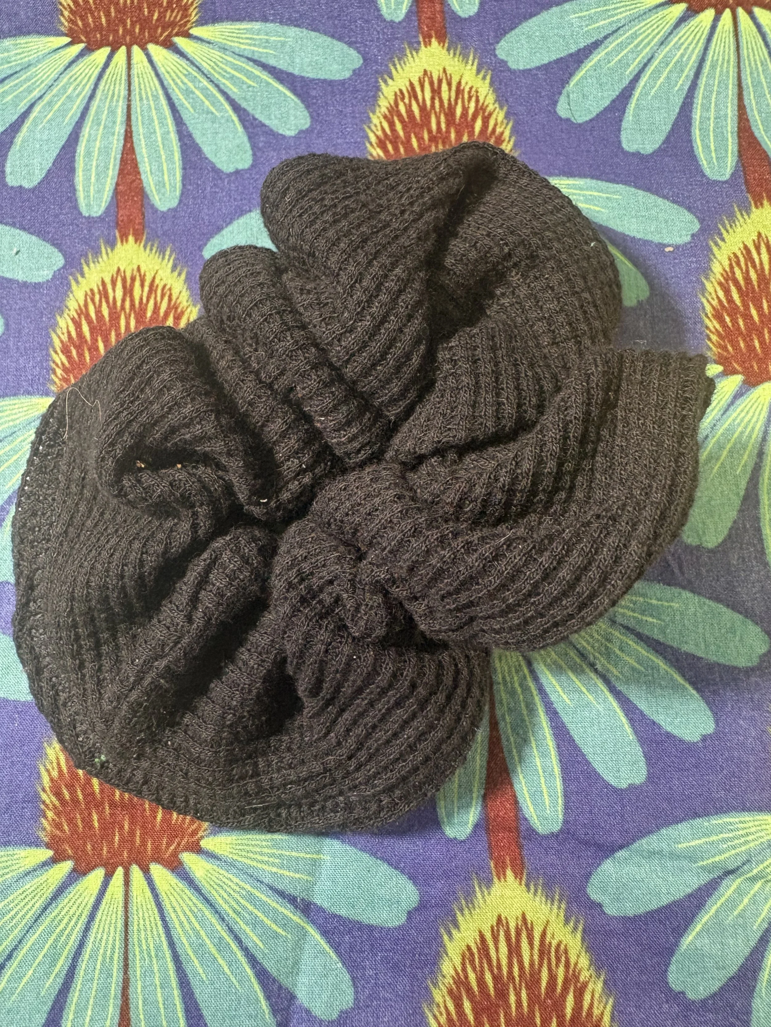 Black Waffle Scrunchie