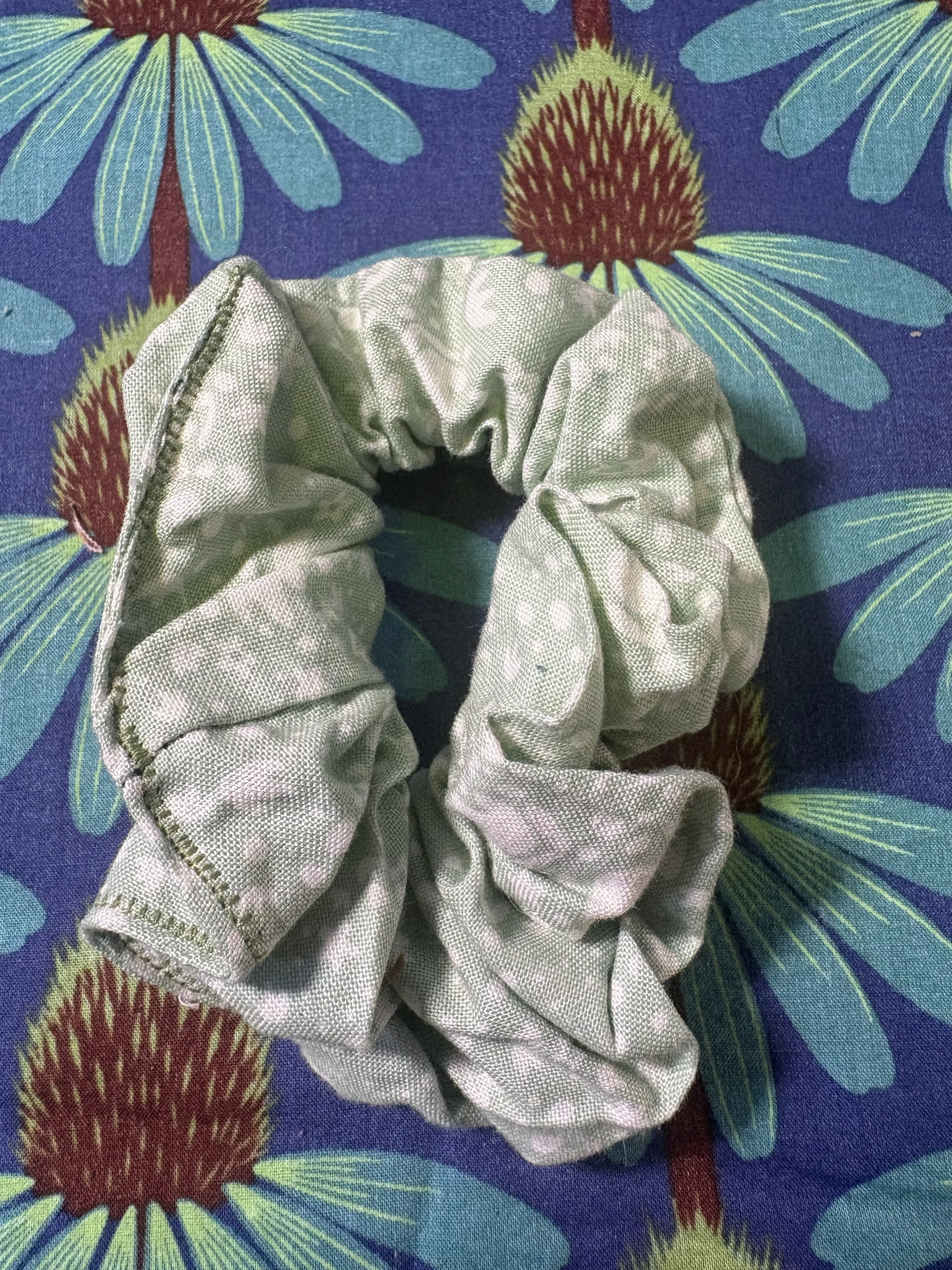 Minty Cotton Scrunchie