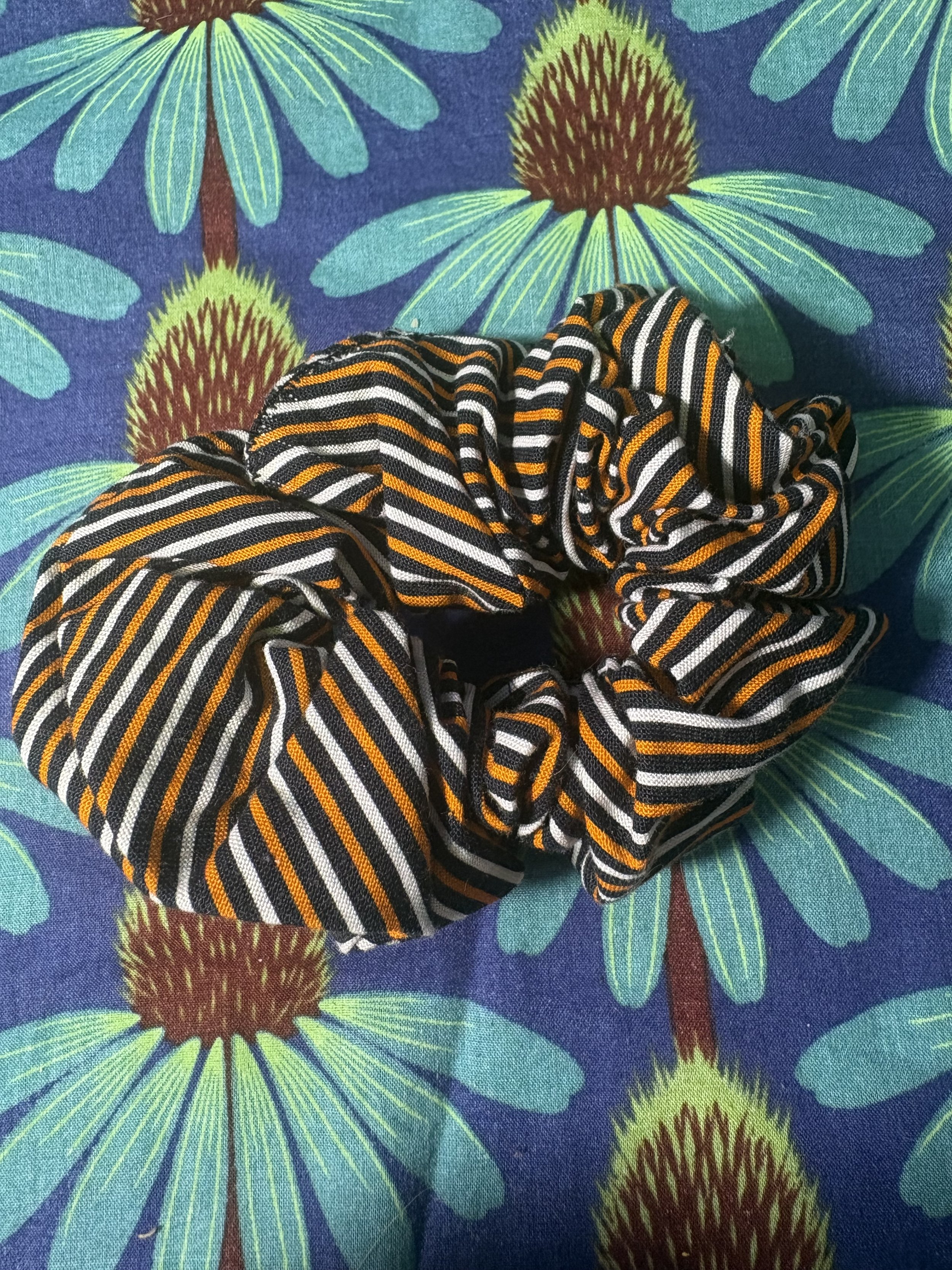Spooky Stripe Cotton Scrunchie