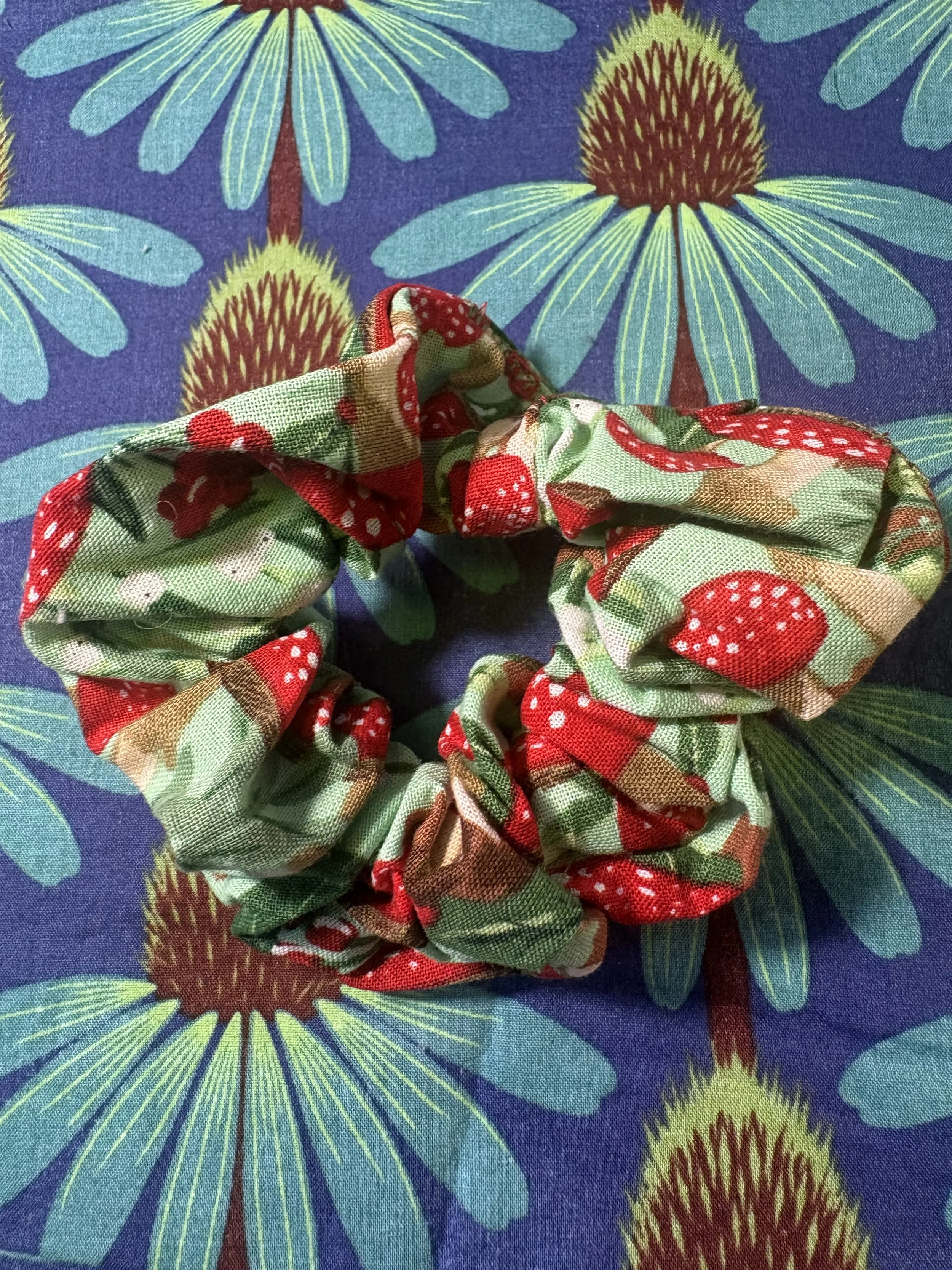 Mushroom Cotton Scrunchie