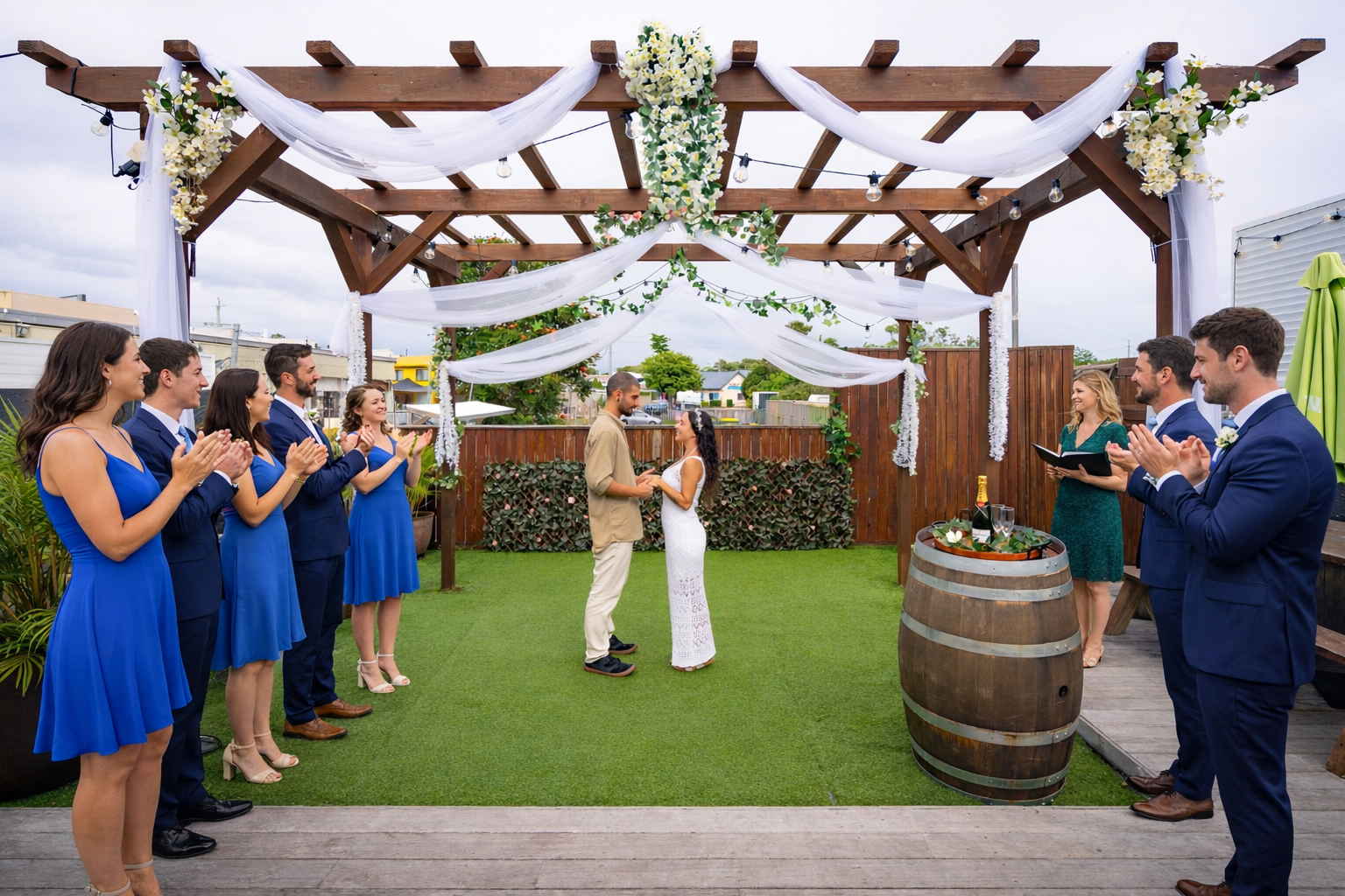 Rooftop wedding ceremony under a pergola.png