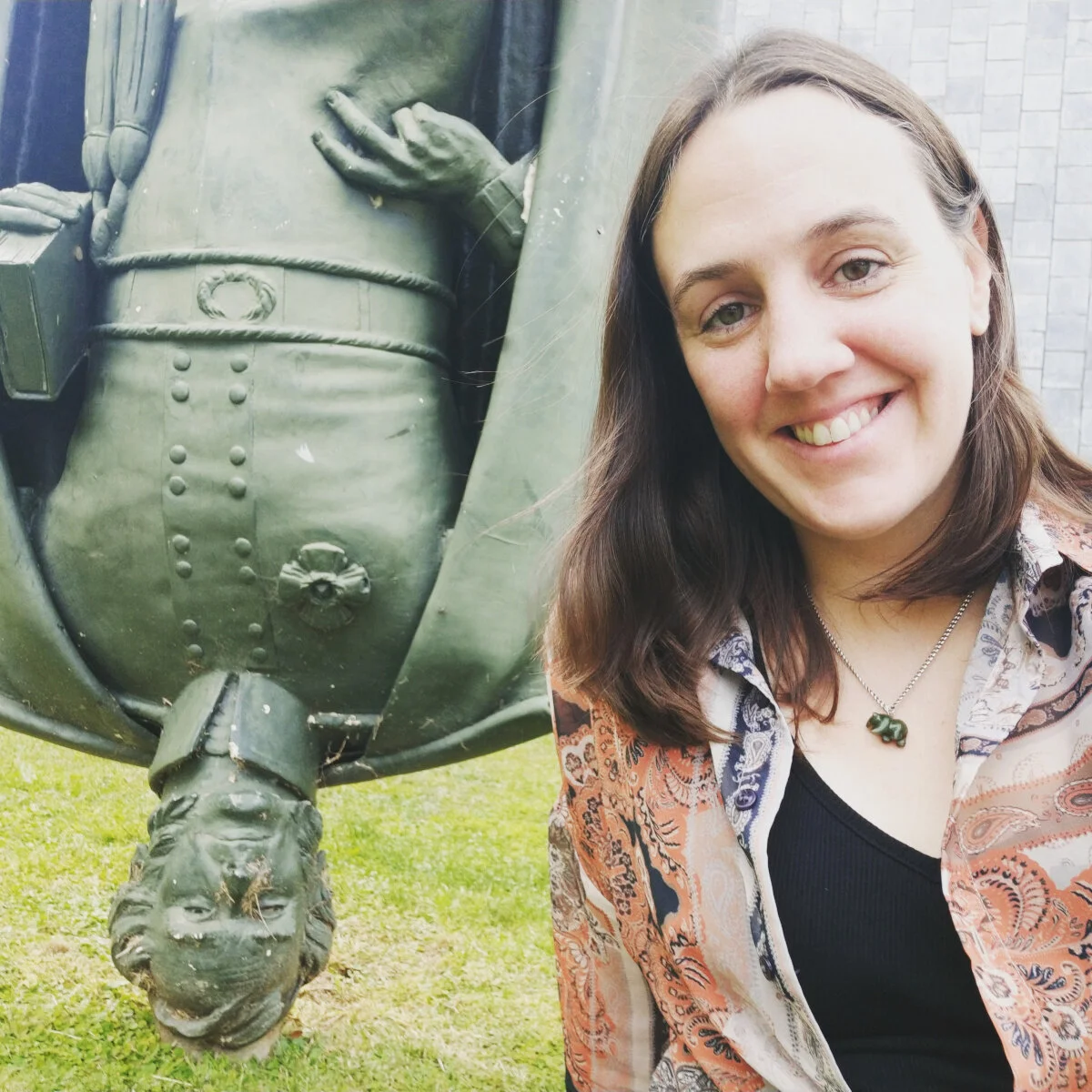 Kate Sallai, upside-down statue, La Trobe