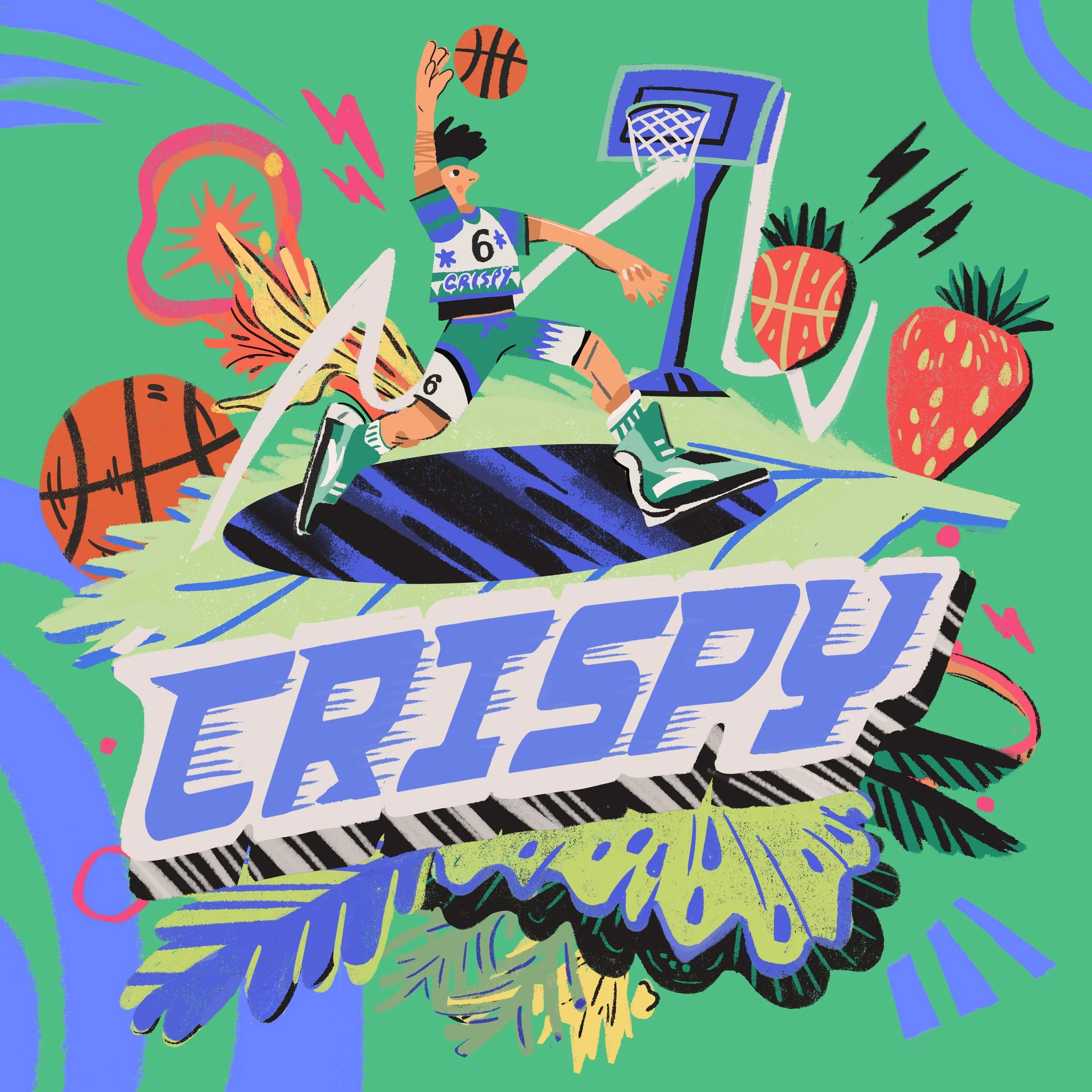 Ono itoe_Caper Illustration Agency _ Illustration & Animation_commercial_product_design_sneakers_sports_pattern_sticker_street_young_fun_graphic_printmaking_poster_colourful_ANTA_Crispy.jpg