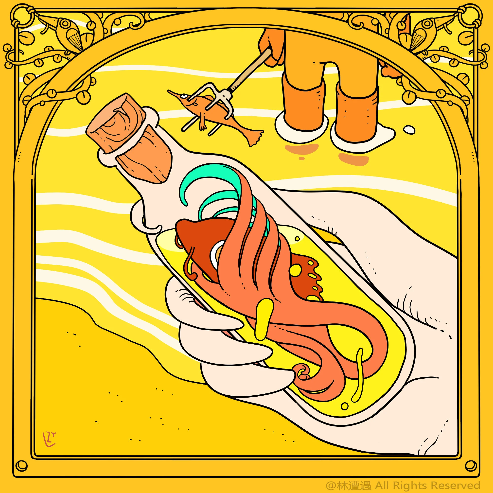 Caper Illustration, Illustration, London Illustration, Illustration, Chinese Illustrator, Chinese Artist, Asian Illustrator, Asian Artist, Zaoyu Lin, Zaoyu Lin Illustration, fantasy illustration, conceptual illustration, commercial illustration, Chin