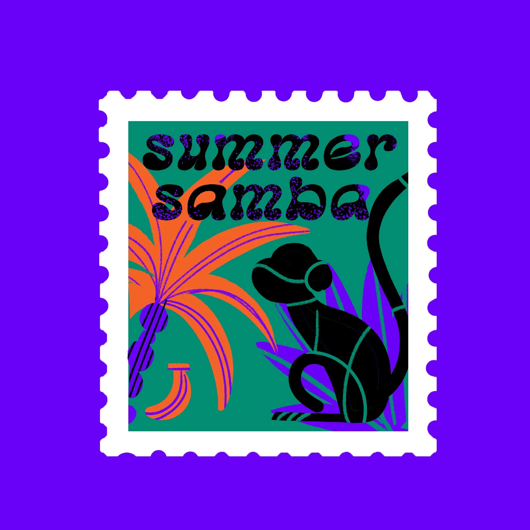 Ono itoe_Caper Illustration Agency _ Illustration & Animation_commercial_Branding_design_graphic_sticker_pattern_colourful_people_retro_classic_lifestyle_element_fasion_photo_Jazz Stamp_Summer Samba.jpg