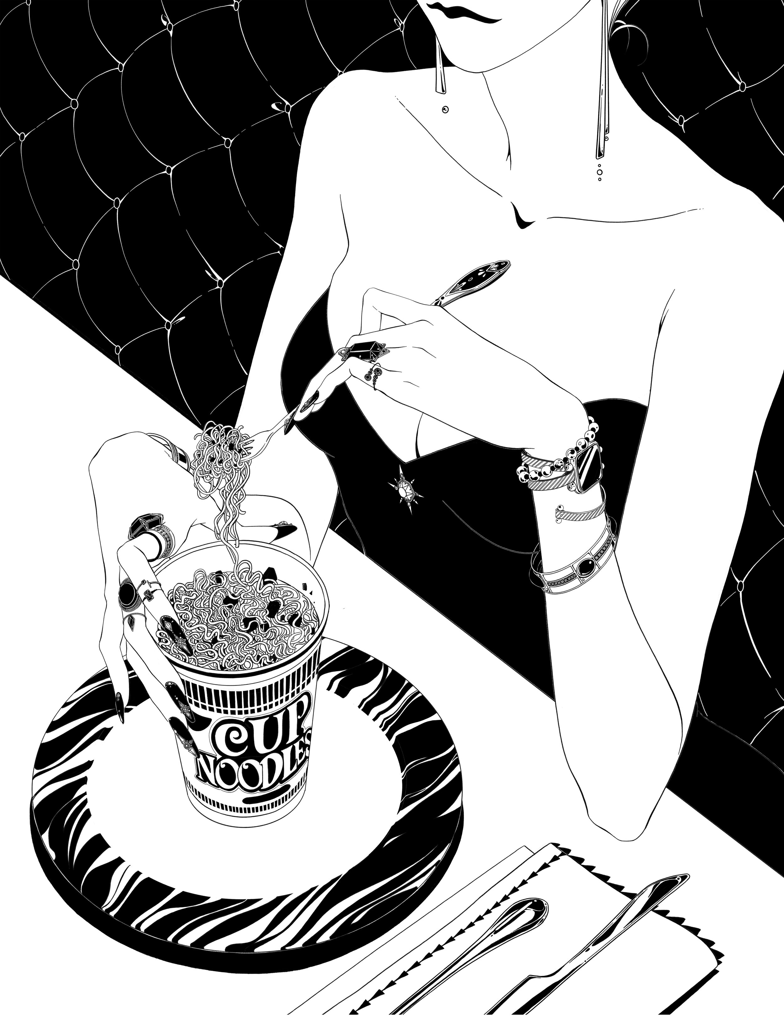 Caper Illustration, Illustration, London Illustration, Shanghai Illustration, Chinese Illustrator, Chinese Artist, Asian Illustrator, Asian Artist, Dawn Yang, Dawn Yang Illustration, flat illustration, texture illustration, fashion illustration, scie